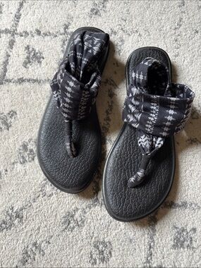 Sanuk Yoga Sling 2 - Women's Black patterned Comfort Sandals